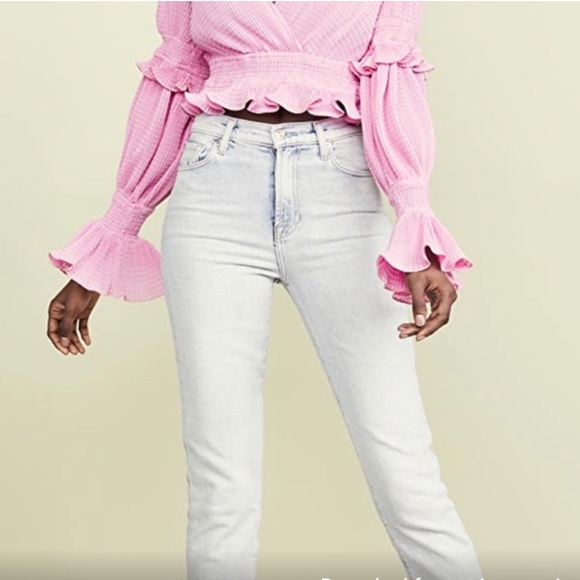 NWT KEEPSAKE THE LABEL PINK RUFFLE CROP FAUX WRAP TOP SIZE L - Picture 9 of 16